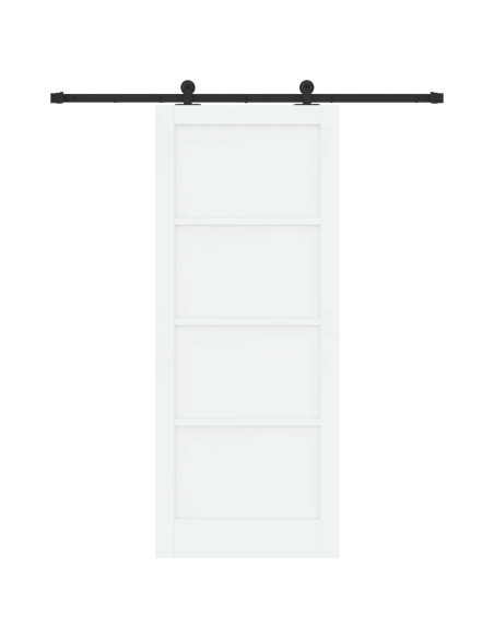 Porta scorrevole 86 x 211 cm Legno ingegnerizzato Bianco e Nero