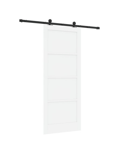 Porta scorrevole 86 x 211 cm Legno ingegnerizzato Bianco e Nero