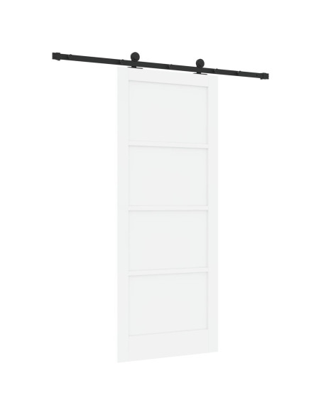 Porta scorrevole 86 x 211 cm Legno ingegnerizzato Bianco e Nero