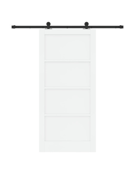 Porta scorrevole 93 x 202 cm Legno ingegnerizzato Bianco e Nero