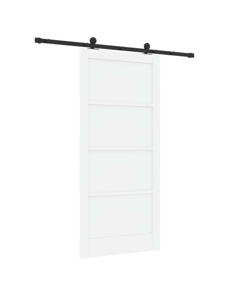 Porta scorrevole 93 x 202 cm Legno ingegnerizzato Bianco e Nero