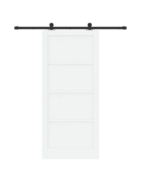 Porta scorrevole 93 x 211 cm Legno ingegnerizzato Bianco e Nero