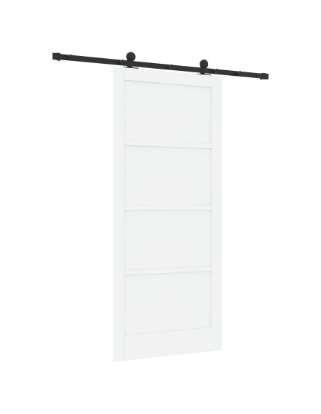 Porta scorrevole 93 x 211 cm Legno ingegnerizzato Bianco e Nero