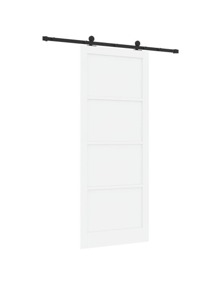 Porta scorrevole 93 x 232 cm Legno ingegnerizzato Bianco e Nero