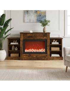 Caminetto elettrico Rovere Fumo 140 x 30 x 67 cm