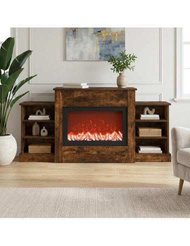 Caminetto elettrico Rovere Fumo 140 x 30 x 67 cm
