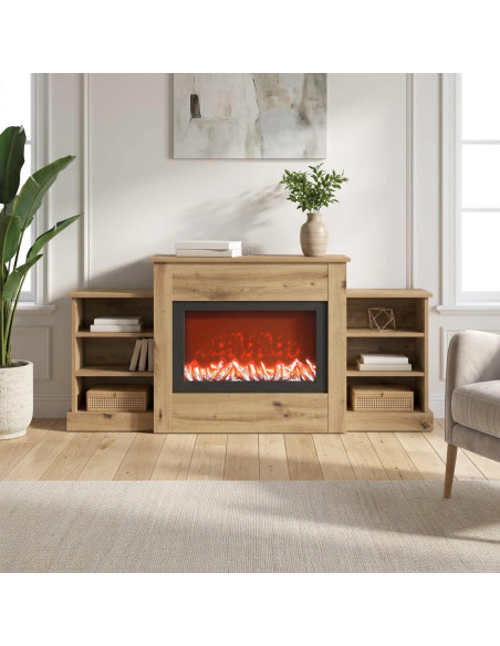 Caminetto elettrico Rovere Artigianale 140 x 30 x 67 cm