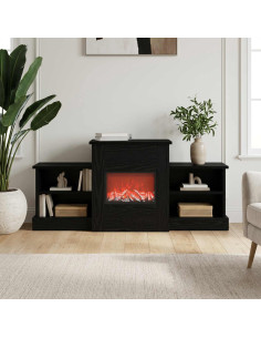 Caminetto elettrico Rovere Nero 110 x 30 x 50 cm