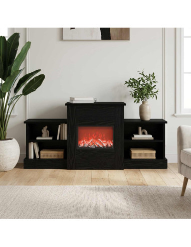 Caminetto elettrico Rovere Nero 110 x 30 x 50 cm