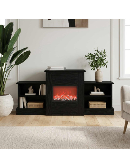 Caminetto elettrico Rovere Nero 110 x 30 x 50 cm