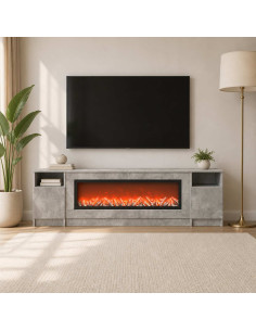 Caminetto elettrico Cemento 165 x 28,5 x 47 cm