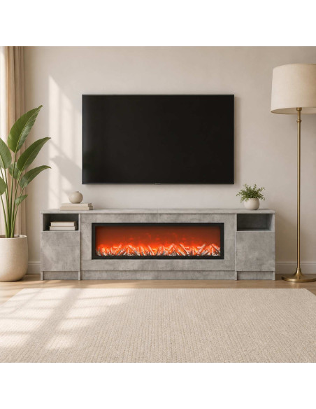 Caminetto elettrico Cemento 165 x 28,5 x 47 cm