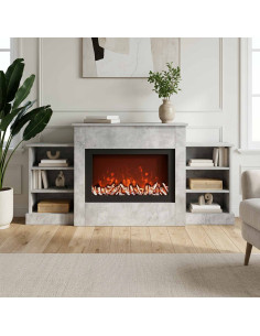 Caminetto elettrico Cemento 140 x 30 x 67 cm