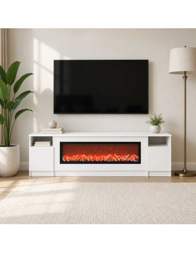 Caminetto elettrico Bianco 165 x 28,5 x 47 cm