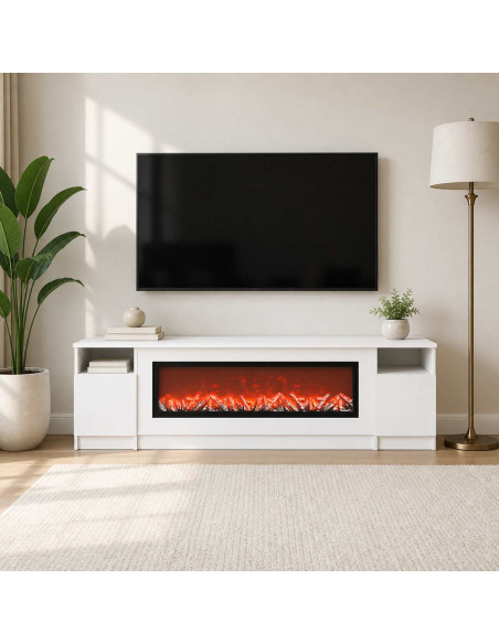 Caminetto elettrico Bianco 165 x 28,5 x 47 cm
