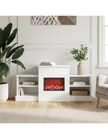 Caminetto elettrico Bianco 110 x 30 x 50 cm