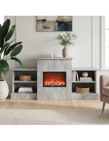 Caminetto elettrico Cemento 110 x 30 x 50 cm