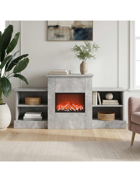 Caminetto elettrico Cemento 110 x 30 x 50 cm