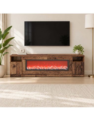 Caminetto elettrico Legno antico 165 x 28,5 x 47 cm