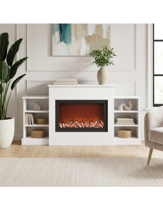 Caminetto elettrico Bianco 140 x 30 x 67 cm