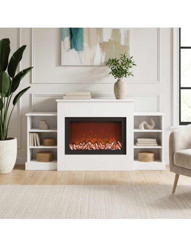 Caminetto elettrico Bianco 140 x 30 x 67 cm