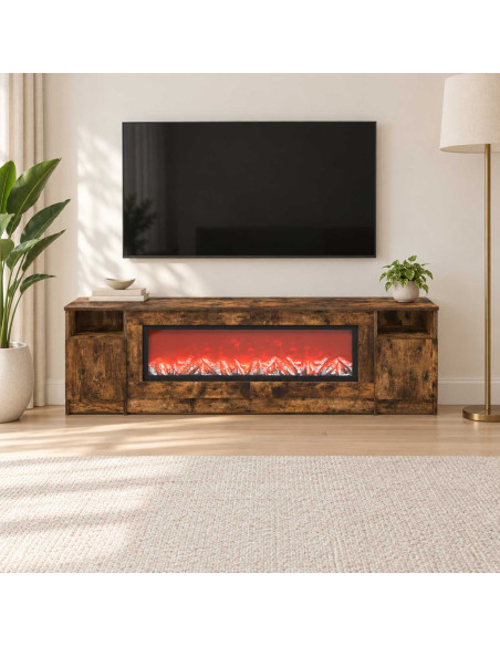 Caminetto elettrico Rovere Fumo 165 x 28,5 x 47 cm