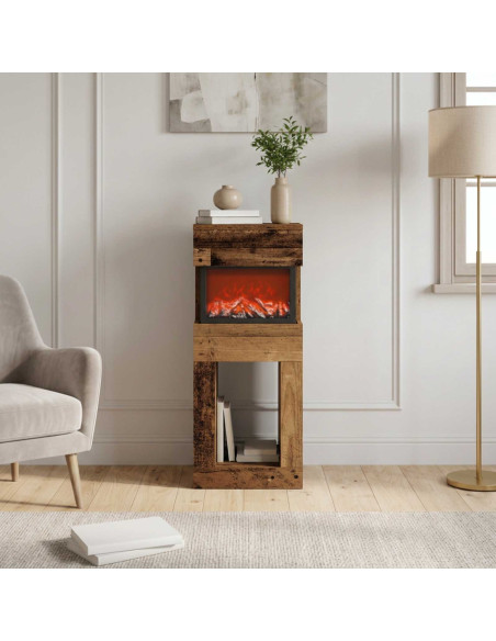 Caminetto elettrico Legno antico 35 x 30 x 86 cm