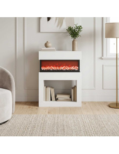 Caminetto elettrico Bianco 64 x 30 x 87 cm Legno ingegnerizzato