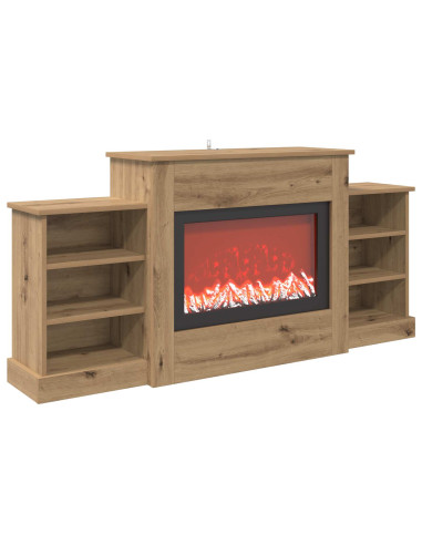 Caminetto elettrico Rovere Artigianale 140 x 30 x 67 cm
