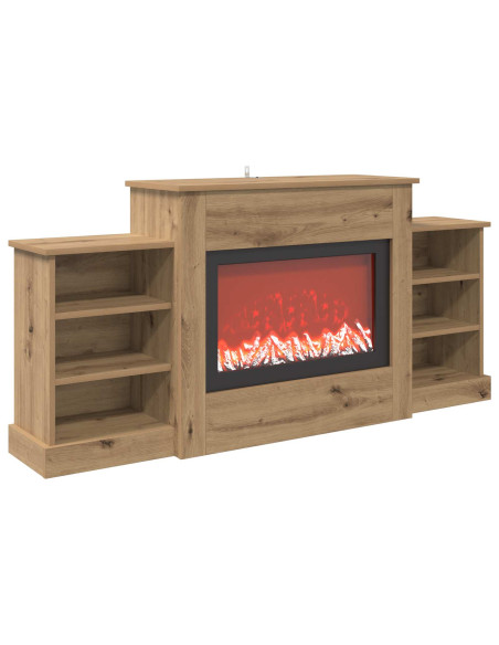 Caminetto elettrico Rovere Artigianale 140 x 30 x 67 cm