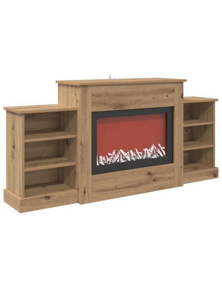 Caminetto elettrico Rovere Artigianale 140 x 30 x 67 cm