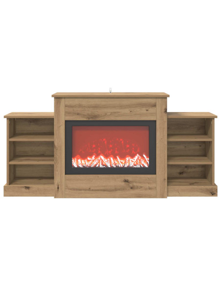 Caminetto elettrico Rovere Artigianale 140 x 30 x 67 cm