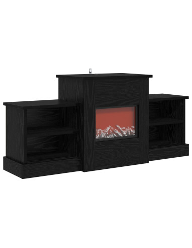 Caminetto elettrico Rovere Nero 110 x 30 x 50 cm