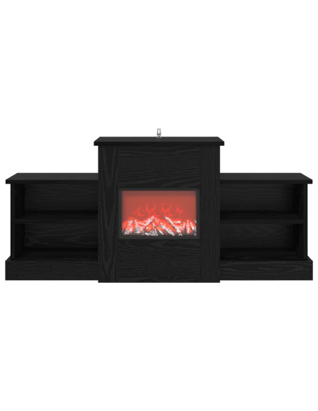 Caminetto elettrico Rovere Nero 110 x 30 x 50 cm
