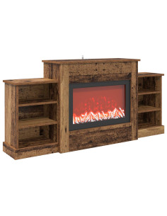 Caminetto elettrico Legno antico 140 x 30 x 67 cm 2