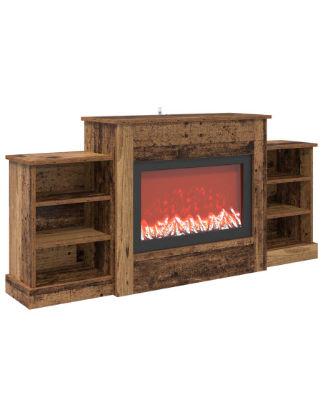 Caminetto elettrico Legno antico 140 x 30 x 67 cm