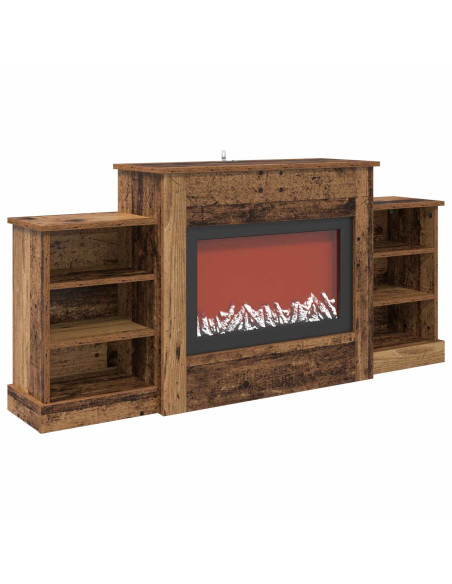 Caminetto elettrico Legno antico 140 x 30 x 67 cm