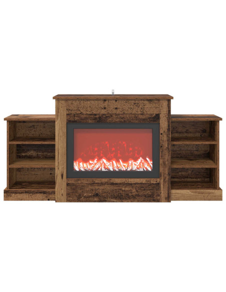 Caminetto elettrico Legno antico 140 x 30 x 67 cm