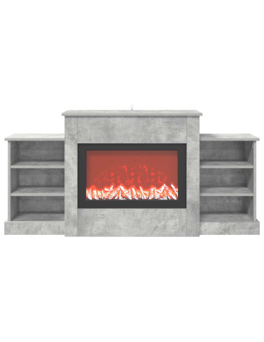Caminetto elettrico Cemento 140 x 30 x 67 cm