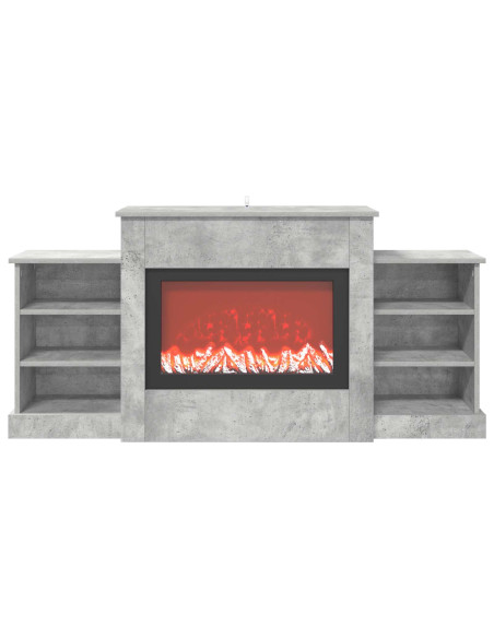Caminetto elettrico Cemento 140 x 30 x 67 cm