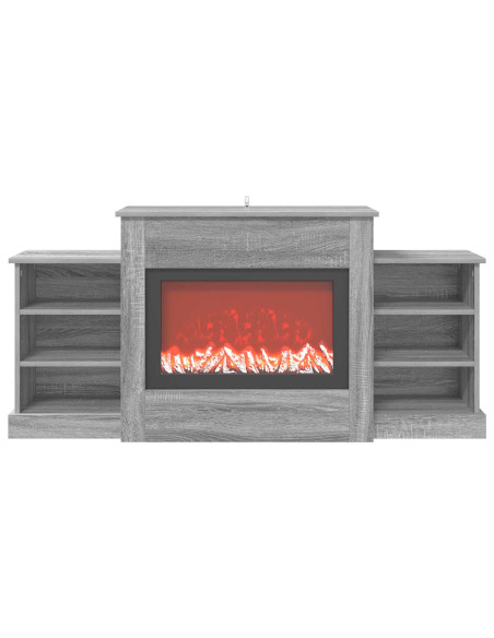Caminetto elettrico Sonoma grigio 140 x 30 x 67 cm