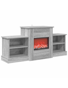 Caminetto elettrico Sonoma grigio 110 x 30 x 50 cm 2