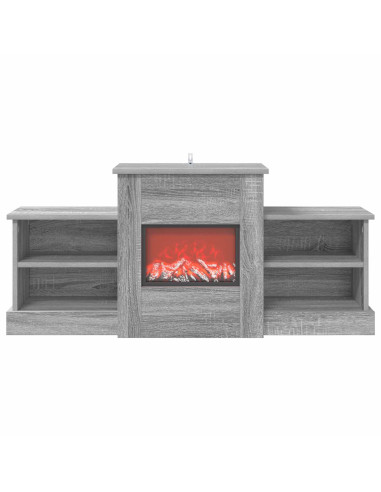 Caminetto elettrico Sonoma grigio 110 x 30 x 50 cm