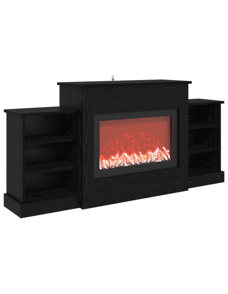 Caminetto elettrico Rovere Nero 140 x 30 x 67 cm