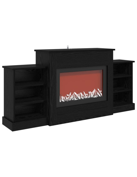Caminetto elettrico Rovere Nero 140 x 30 x 67 cm