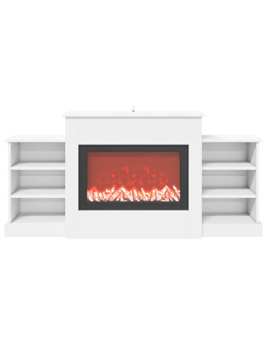 Caminetto elettrico Bianco 140 x 30 x 67 cm