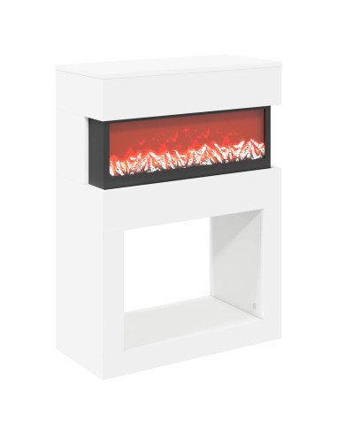 Caminetto elettrico Bianco 64 x 30 x 87 cm Legno ingegnerizzato