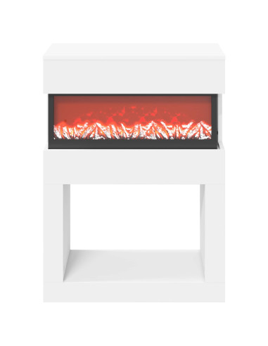 Caminetto elettrico Bianco 64 x 30 x 87 cm Legno ingegnerizzato