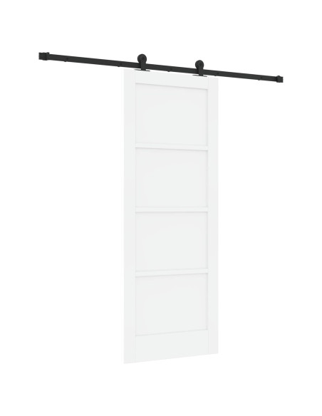 Porta scorrevole 78 x 202 cm Legno ingegnerizzato Bianco e Nero