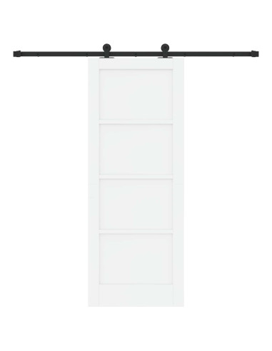 Porta scorrevole 78 x 202 cm Legno ingegnerizzato Bianco e Nero